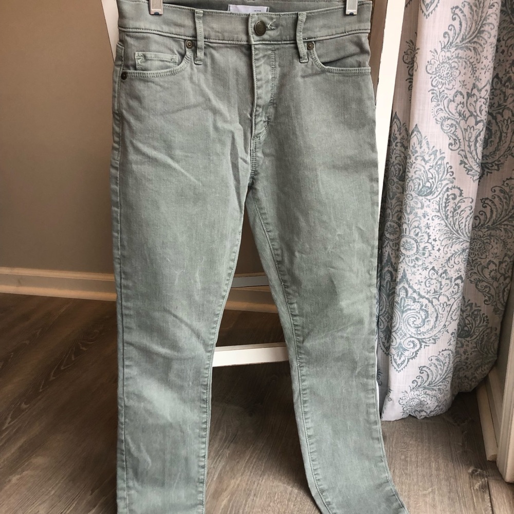 Loft skinny green jeans